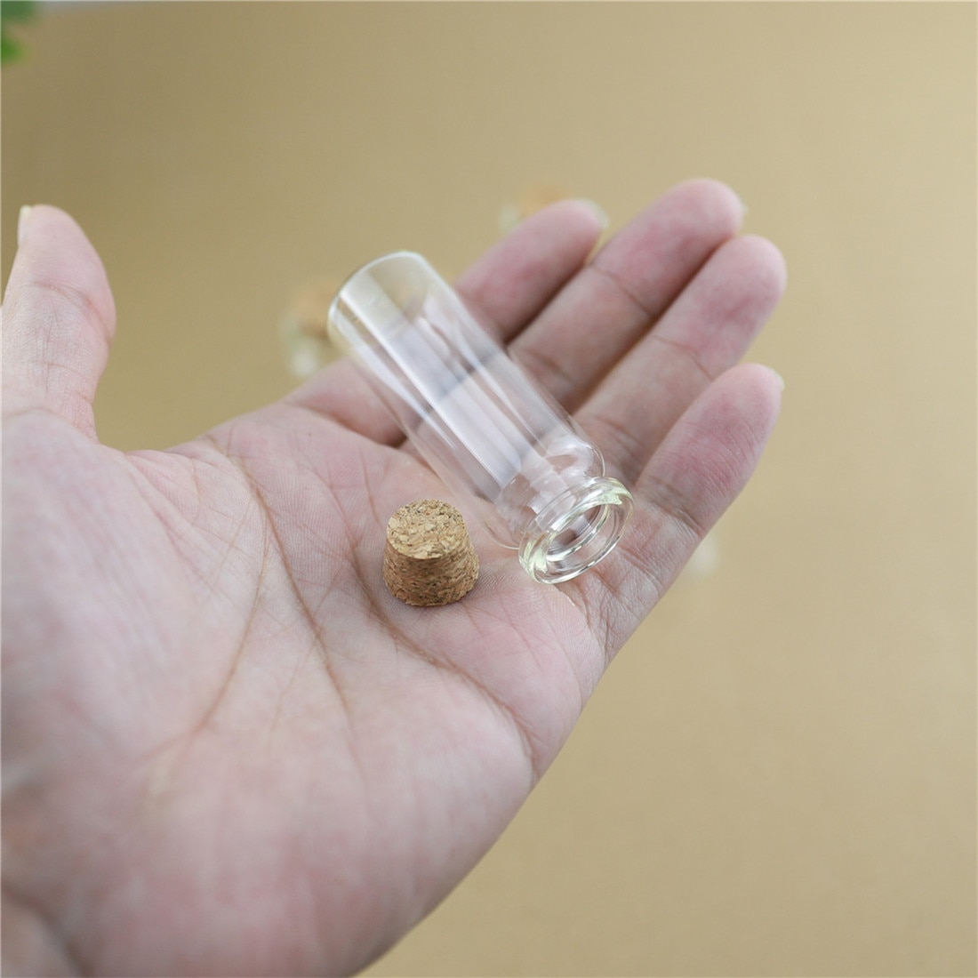 50pcs/lot 22*60mm 12ml Mini Glass Bottles With Cork Stopper Crafts Tiny Jars Transparent Empty Glass Storage Jar Bottle