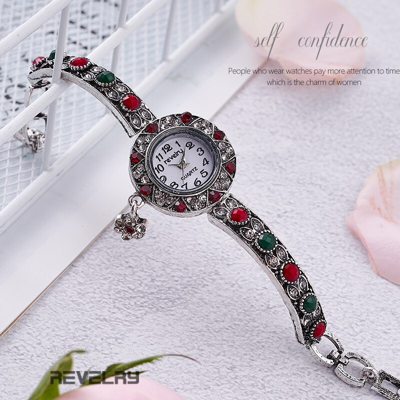 FEESTVREUGDE Horloges Vrouwen Luxe Kristal Rode Diamanten Armband Horloges Strass Dames Quartz Horloge Voor Vrouwen