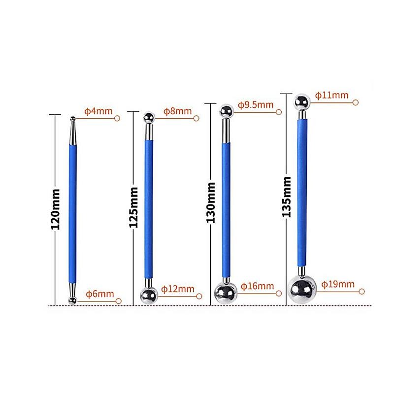 4pcs tile Glass Cement Scraper Double Steel Pressed Ball Grout Repairing Stick Ceramic Floor Glue Gap Scrape Construction Tools