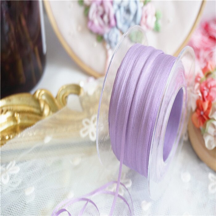 Ruban broderie en soie pure ins style | 2mm, couleur unie, 100% taffetas fin, ruban en soie de , artisanat de ruban Anya: S017 / 100mts per roll