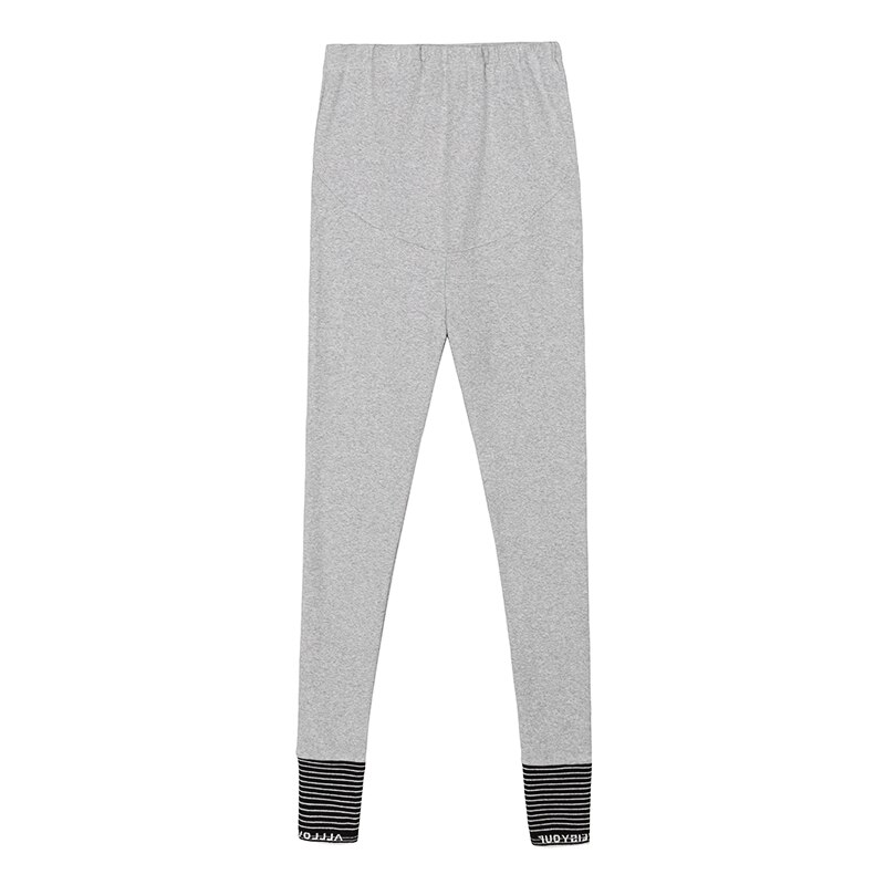 006#  graviditetstøj bomuldsstretch slankende stribede graviditetsleggings justerbar elastisk talje blyantbukser