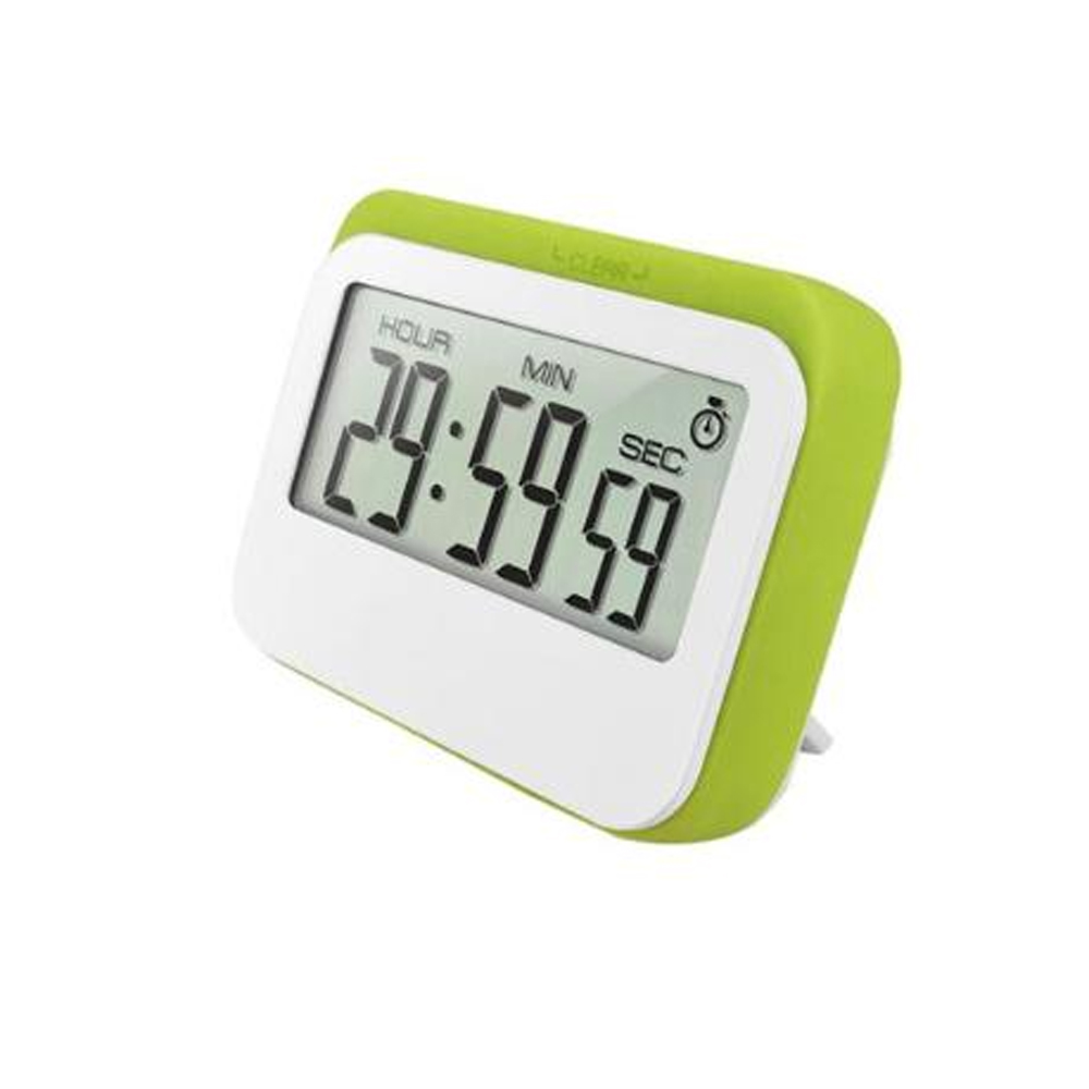 24H LCD Digital Large Screen Kitchen Timer Square Cooking Timer Count Up Countdown Alarm Magnet Clock Temporizador: green