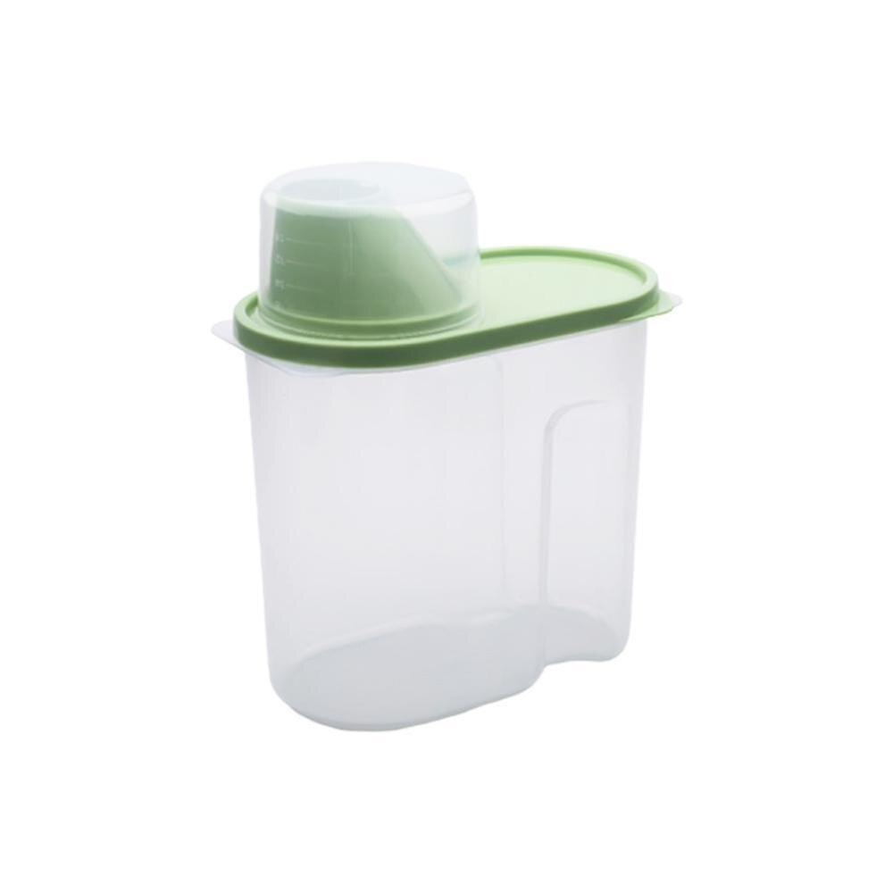 Boîte de stockage de nourriture de PP ensemble de récipient clair en plastique avec verser des couvercles bouteilles de Grains pots de stockage de réservoir cuisine séchée 1.9L-2.5L D4E7: GREEN 1.9L