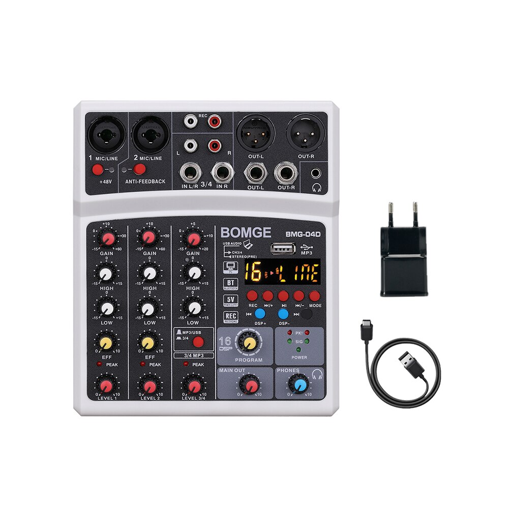 DJ Konsole USB Phantom Energie Effekte 4 Kanäle Audio- Klang Rührgerät Bluetooth-kompatibel USB Rekord Soundkarte mit 16 DSP Effekte