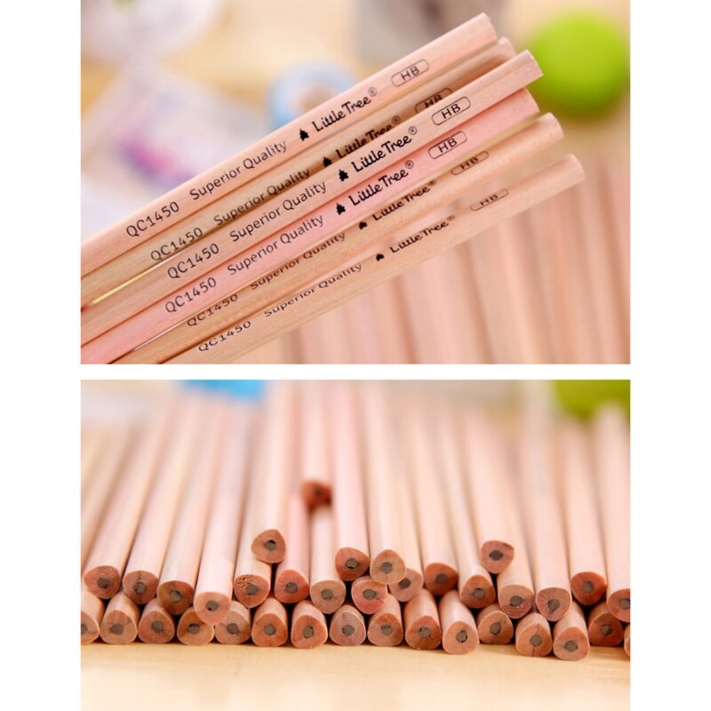 50pcs Eco-friendly Natural Wood HB Pencil Non-toxic Drawing Writing Art Pencils Stationery Office School Supplies