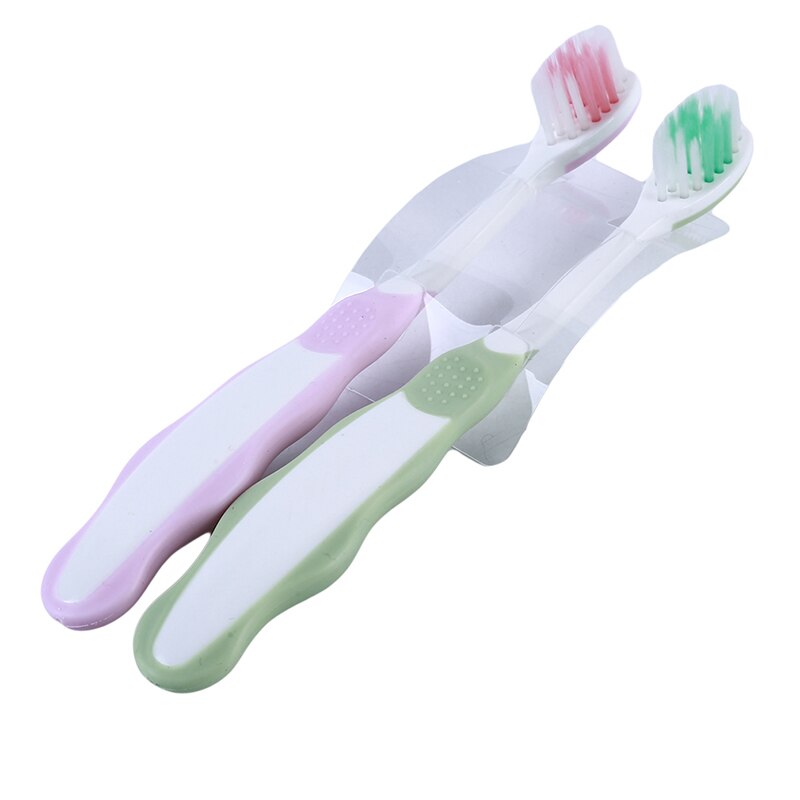 1 Set children's Toothbrush Crystal Box 2 Sticks Soft Hair Big Head Tongue Clean Baby Toothbrush Baby Supplies Picture Color