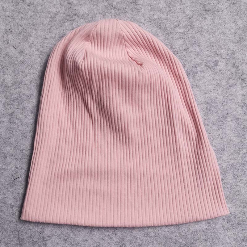 Gorros de canalé de algodón para mujer, Gorros holgados negros, Gorros de gran tamaño, para invierno y otoño: pink