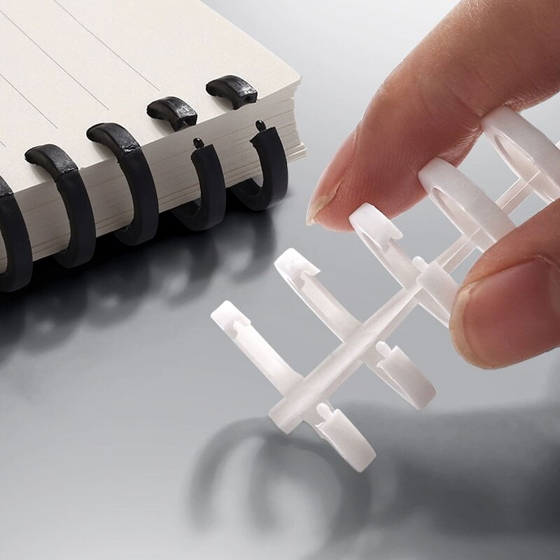 50Pcs/Lot 12/16mm 30 Hole Notebook Plastic Binding Spiral Strip DIY Planner Binder Hoops Key Rings Scrapbook School Office Sta