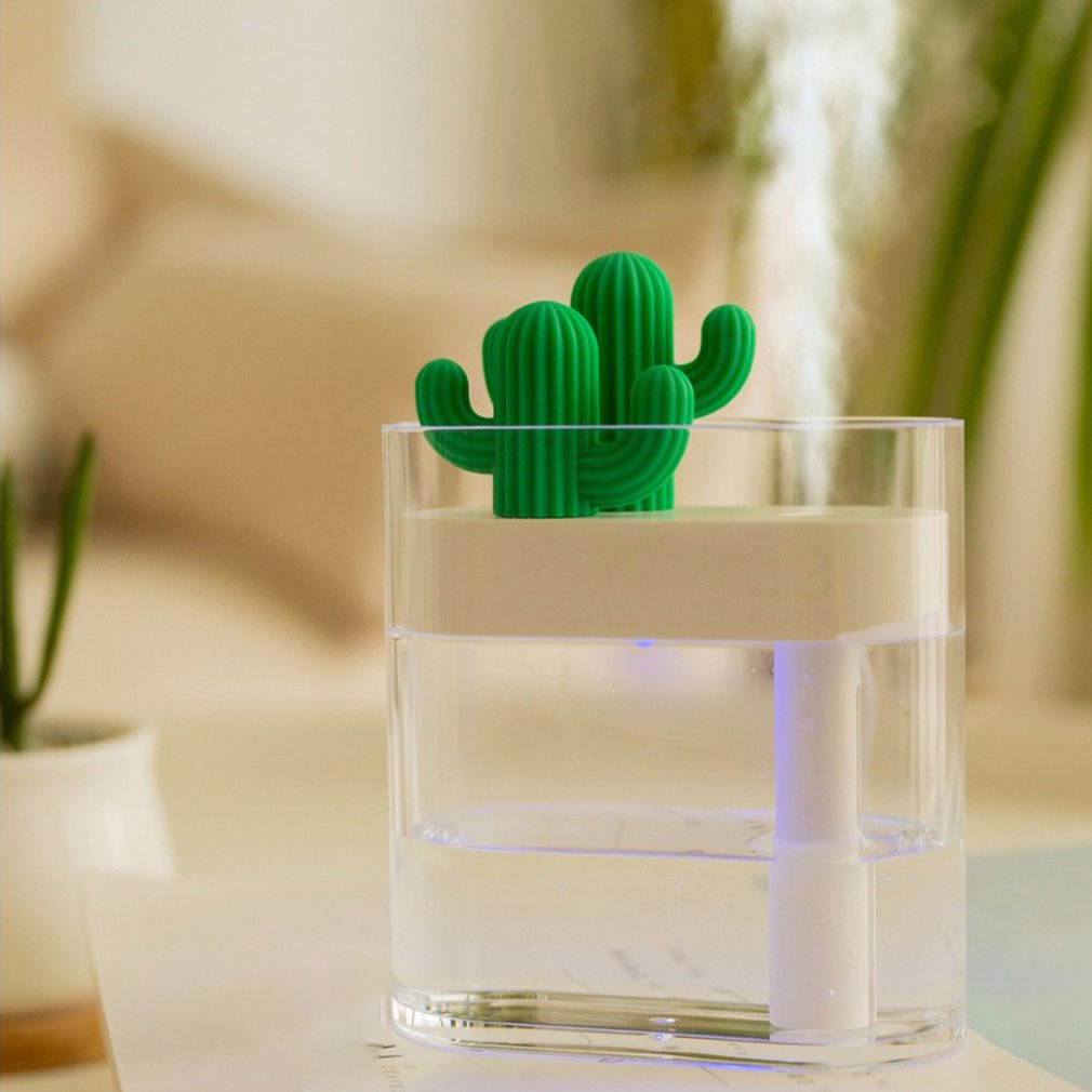 Cactus Usb Humidifier Mini Air Humidifier With Colorful Led Light Essential Oil Diffuser Home Office