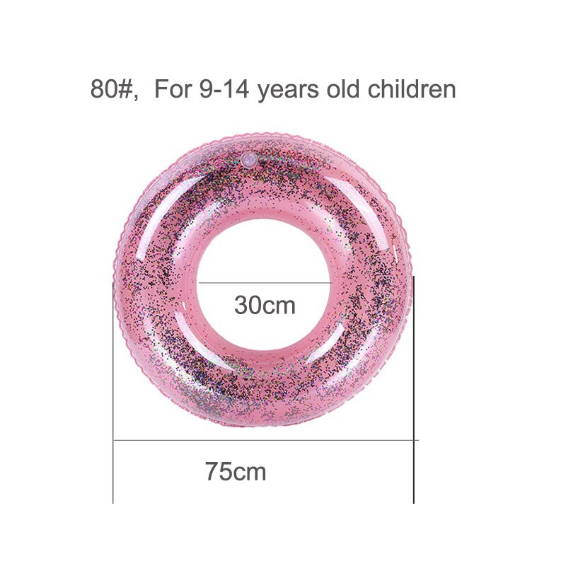 Swimming Ring 4Size For Child Adults Girls Summer Swimming Pool Inflatable Water Sports Accessory Pink Blue Beach Float Ring: Pink 80