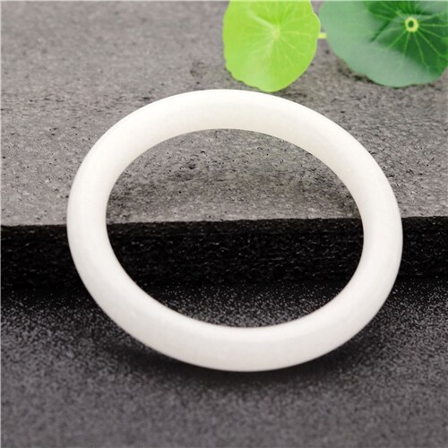 Natuurlijke Witte Chinese Jade Armband Sieraden Mode Accessoires Vrouw Geluk Amulet 54-64Mm