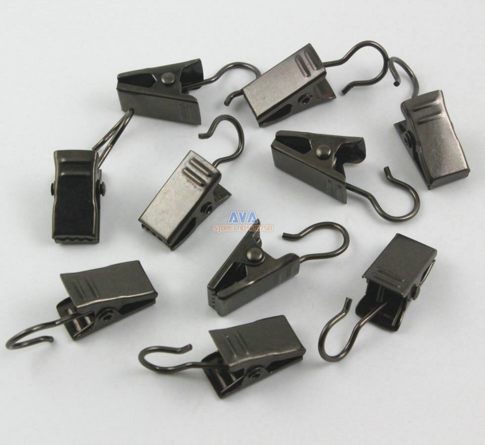 50 Stuks 32x9.5mm Gunmetal Haak Clips voor Gordijn Gordijn
