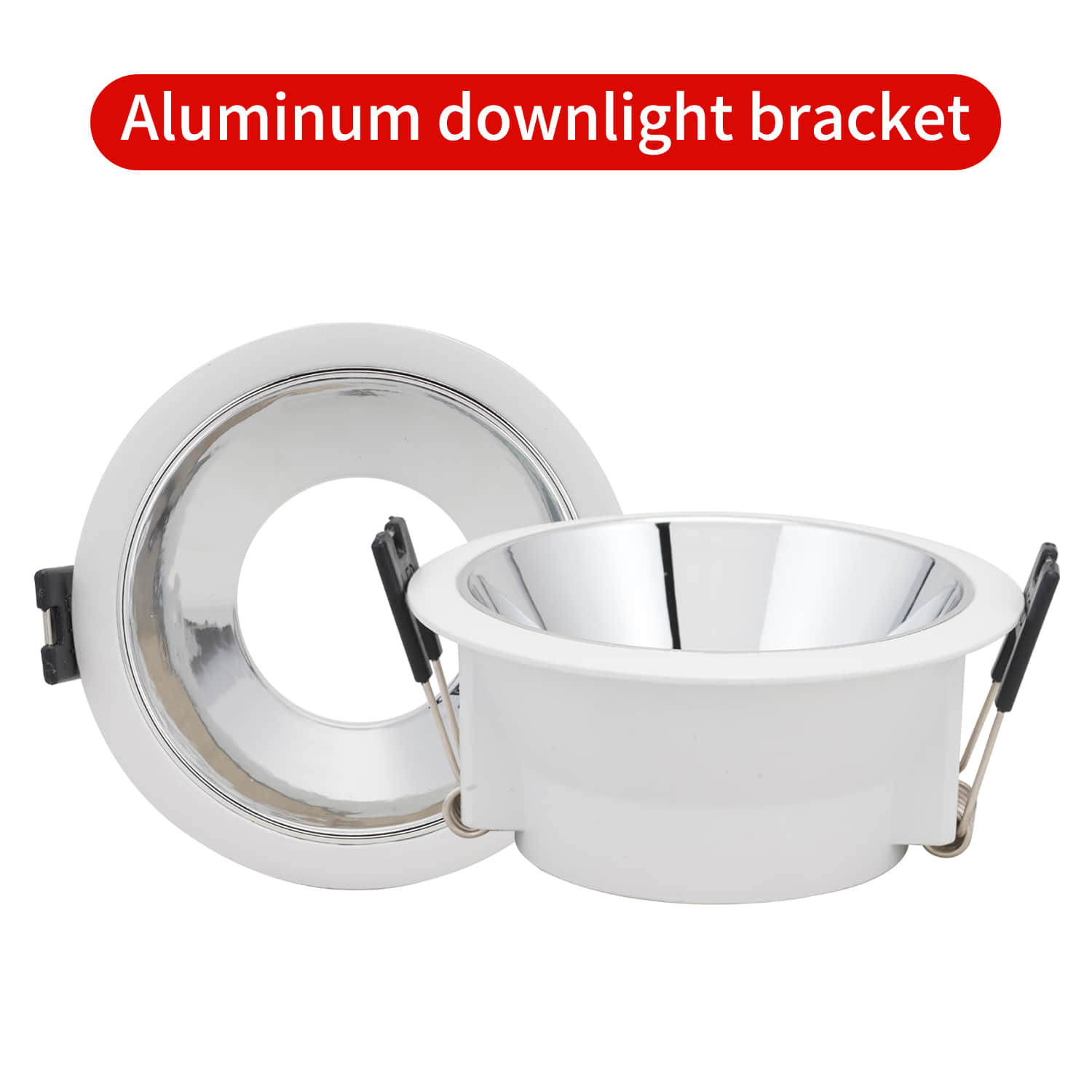 NO Adjustable Fixtures Downlight Holder Open Hole Cut Out 80mm Recessed Light LED Ceiling GU10 MR16 Lamp Holder