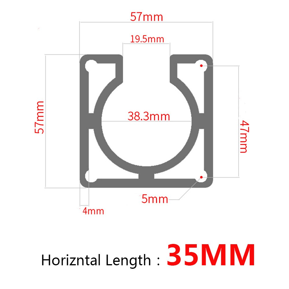 Soporte de Motor CNC NEMA 23 paso a paso, soporte de perfil de aluminio, montaje para Motor paso a paso 57, 1 unidad: 57x35mm