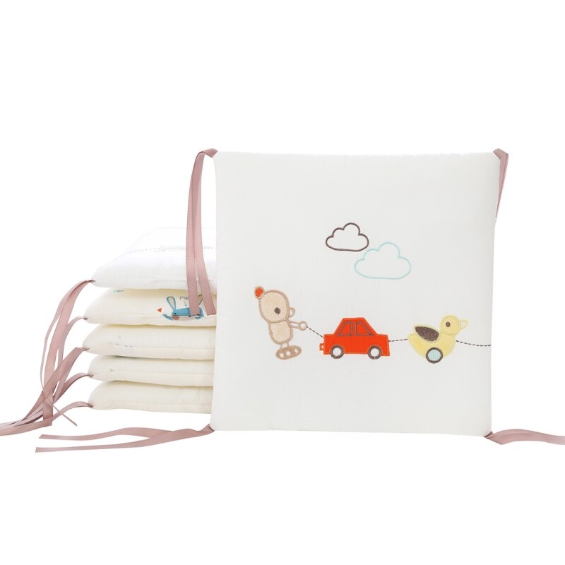 6 sztuk dziecko miękka bawełniana osłona robić łóżeczka łóżko dla noworodka łóżeczko ochraniacz poduszki poduszka dla niemowląt mata pościel robić pokoiku dziecięcego wystrój pokoju