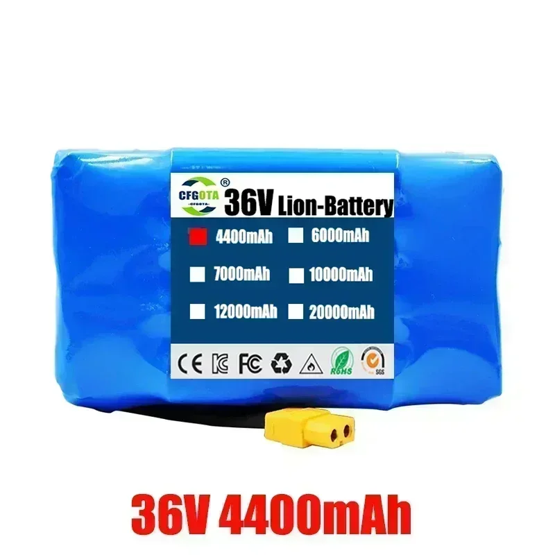 36V 7Ah Batterij Hoverboard Oplaadbare Li-Ion Batterij Li-Ion Cel voor Elektrische Zelf Balans Scooter Hoverboard Eenwieler: green