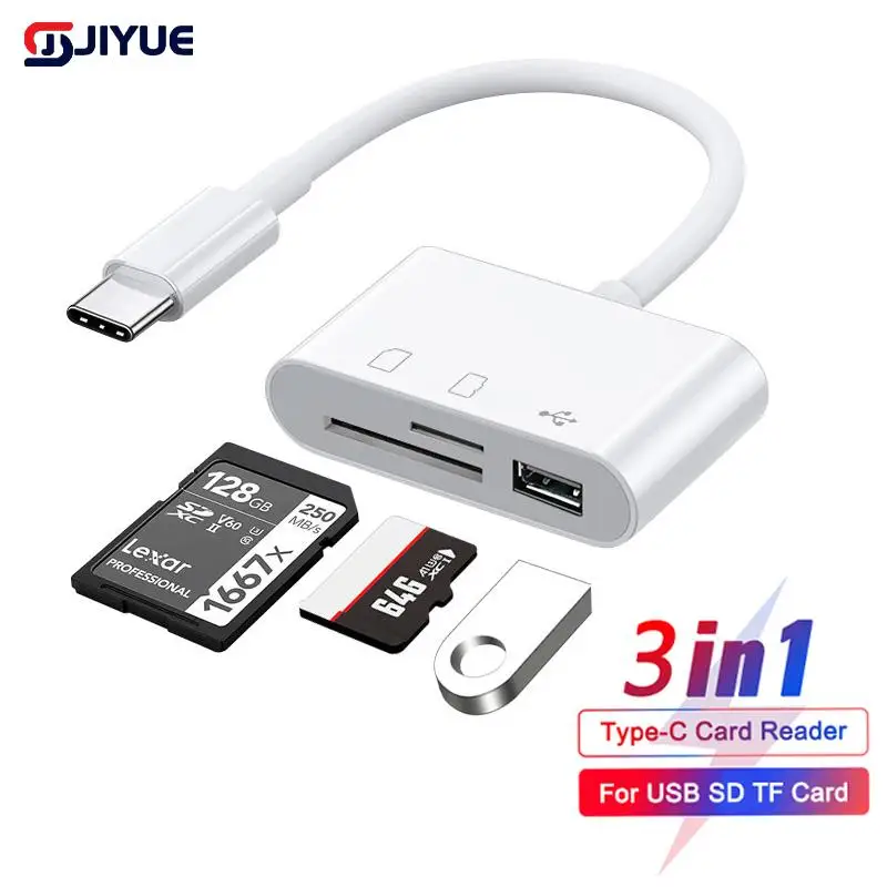 Type-C Adapter TF CF SD Geheugenkaartlezer OTG Schrijver Compact Flash USB-C Voor IPad Pro Huawei Voor Macbook USB Type C Kaartlezer