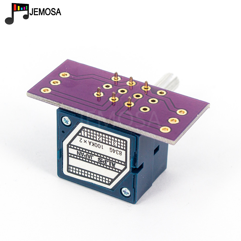 Potenciómetro estéreo de registro de volumen, potenciómetro Dual de 2 bandas 10K/20K/50K/100K/250K, eje moleteado + PCB, Japón ALPS RK27, 1 unidad