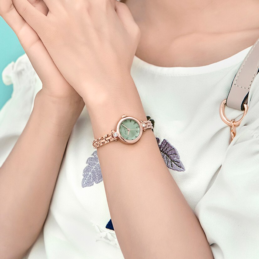 Kimio luksus rhinestone quartz ur rustfrit stål armbånd ure casual vandtæt armbåndsur dame kjole ur
