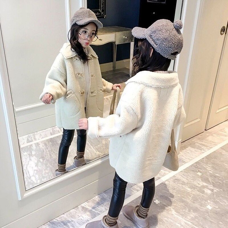 Meisjes Winter Herfst Wollen Jas En Najaar Kinderen Lange Sectie Kinderkleding Mode Casual Winter Jas