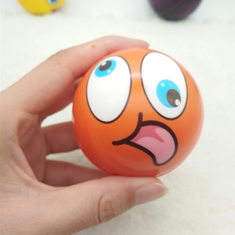 Anti stress boll relief tecknad smiley face pu skum bollar anti stress leksaker för barn pojkar flickor 63mm 6 st
