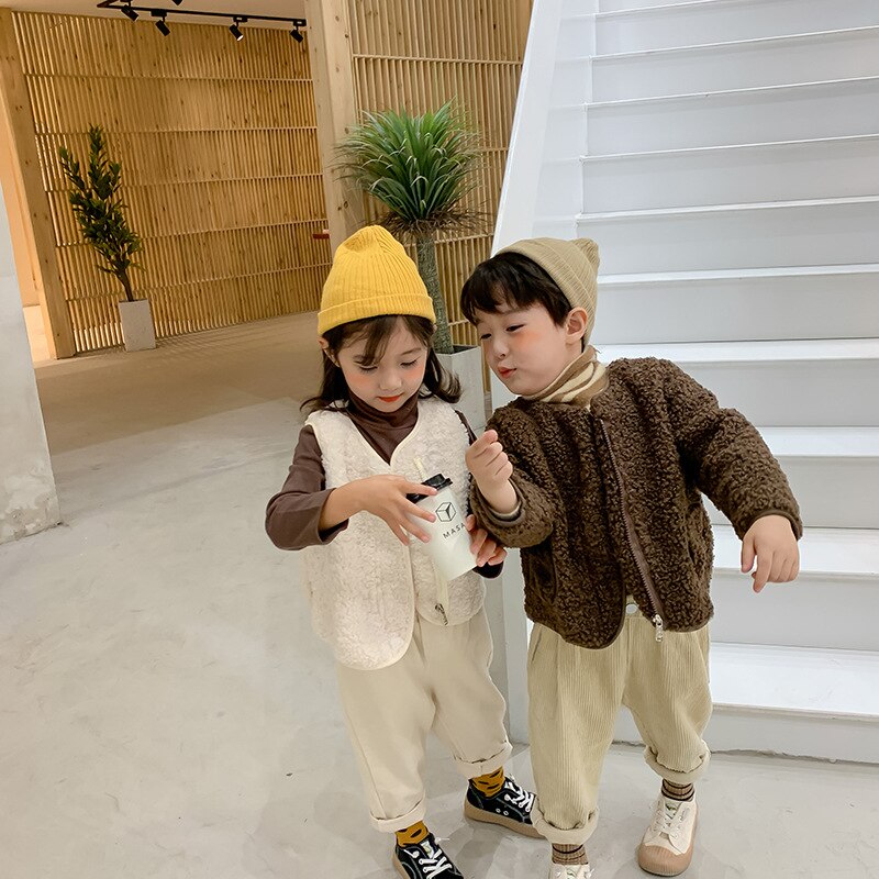 Herfstmeisjes warme fleece vest kinderen snoepkleurige vesten kindervest