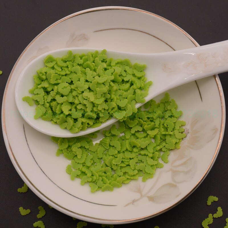 65g Multi Color forma de murciélago arcilla polimérica rebanadas rociadores para la decoración del teléfono, libro de recortes Shaker Card DIY Slimes relleno de relleno: 3. green bat