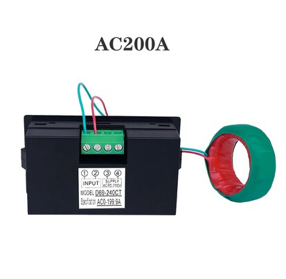 AC Digital Ammeter Amperemeter Amp 0-50A 100A 200A 250A Testing Meter Blue Backlight LCD Panel Display Meters: AC 0-200A