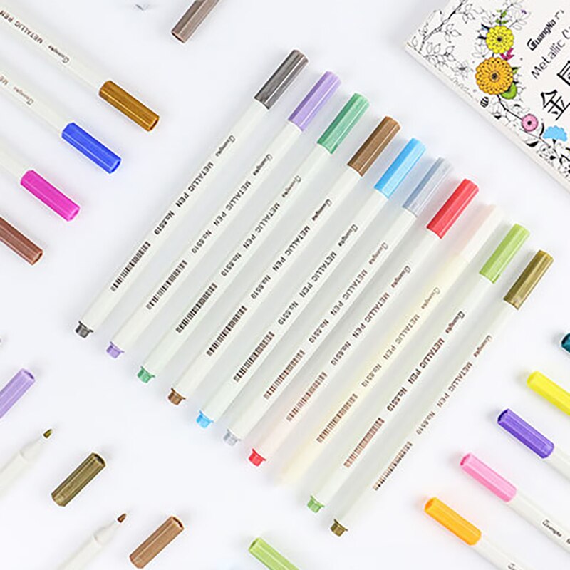 Sneldrogend Metallic Acryl Verf Marker Pennen Diy Verjaardagskaart Productie Gereedschap 20 Kleuren Praktische Pennen Voor Schilderen