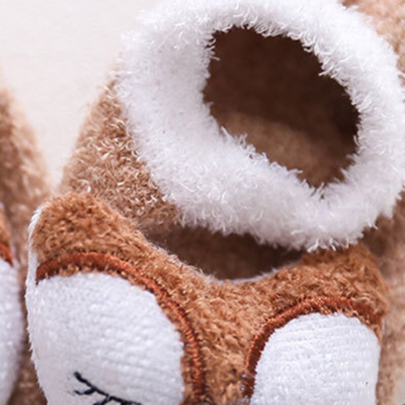 Winterbabysocken mit Karikatur-tiermotiven, rutschfest, weich und warm, für mädchen und jungen, kurze socken, babyaccessoires 0-2y