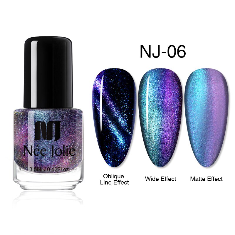 Nee Jolie 3.5 Ml 3D Magnetische Nagellak Kameleontische Multi-Kleur Zwart Gat Effect Nagellak Cat Eye Nail polish: 6