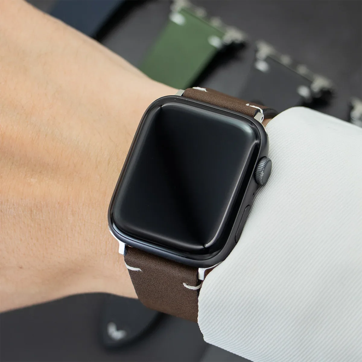 Leather Strap for Apple Watch Band Ultra 2 49mm 46mm 42mm 45mm 44mm 42mm 40mm 41mm Watchband for Iwatch Series 10 9 8 7 6 SE 5 4