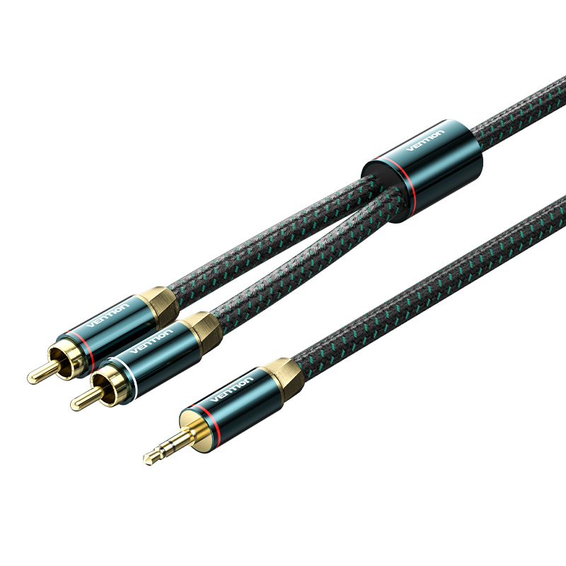 Vention RCA Cable 3.5mm to 2Rca Hi-Fi Tinned Braided Aux to 2Rca Audio Cable For DJ Controller Speaker Turntable TV Car Stereo: 2m
