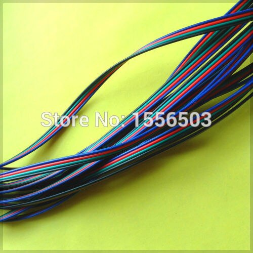 RGB Wire Tinned Copper 4 Pin AWG 22 Insulated PVC Extension LED RGB Strip Cable Wire Excellent