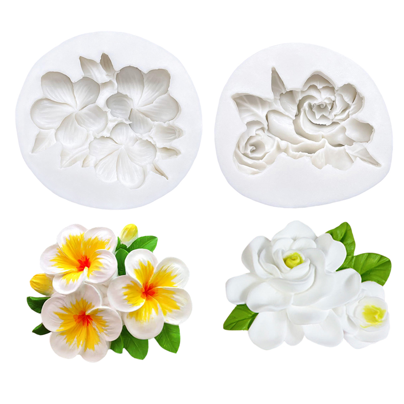 Bloem Gardenia Frangipani Siliconen Cake Bakvorm Suikerambachtelijke Fondant Decoreren Gereedschap Chocolade Gumpaste Cupcake Mal