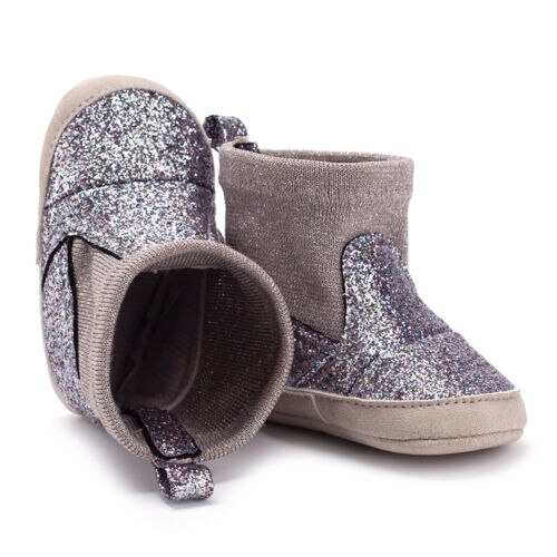 Delle Ragazze del ragazzo Appena nato Del bambino Lavorato A Maglia Scarpe Da Neve Caldo di Inverno Morbido Suola Stivali Peluche Del bambino infantile Del bambino Bling Stivali Da Neve Calzature 0-18 M