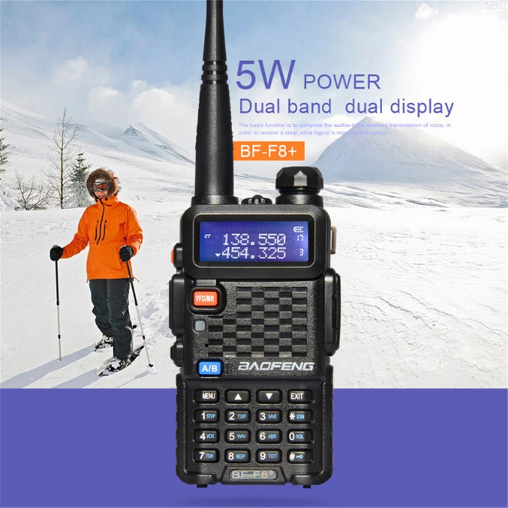 Baofeng BF-F8 + Walkie Talkie Politie Twee Manier Radio Baofeng F8 + 5W Uhf Vhf Dual Band Outdoor Lange bereik Ham Transceiver