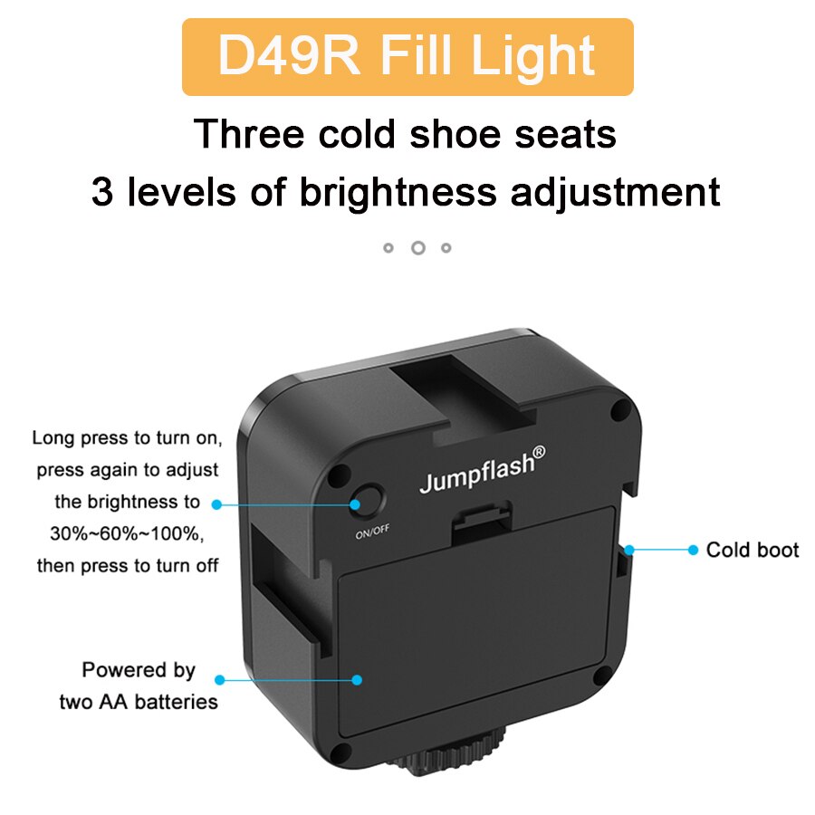Jumpflash Vlog Selfie Flexible Tripod with Remote Control Microphone LED Light Holder for Smartphone & Motion Camera Tripod