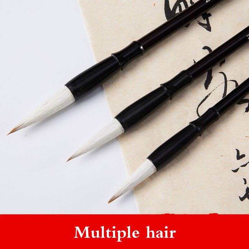 Chinese Brush Pen Set Caligrafia 3pcs/set ChineseHuzhou Multiple Hair Brush Pen Student Calligraphy Brush Pen Tinta China