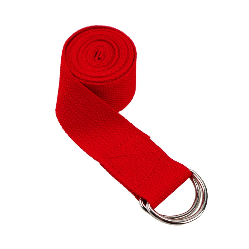 Adjustable Sport Stretch Strap D-Ring Belts Gym Waist Leg Fitness Yoga Belt: Red