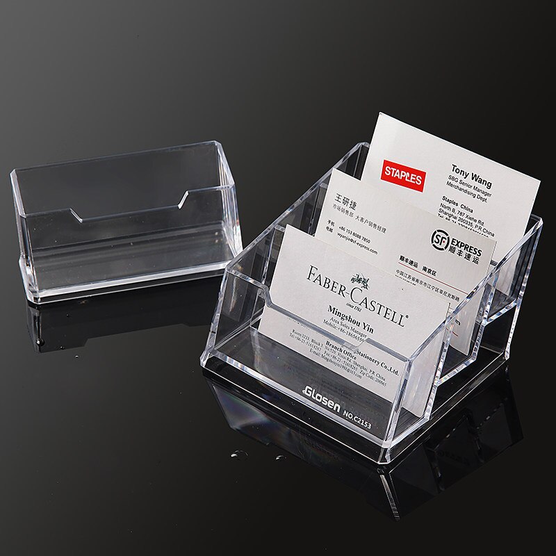 Clear Acrylic Business Name Card Holder Display Stand Rack Desktop Table Organizer Office Home Supplies Card Storage Rack