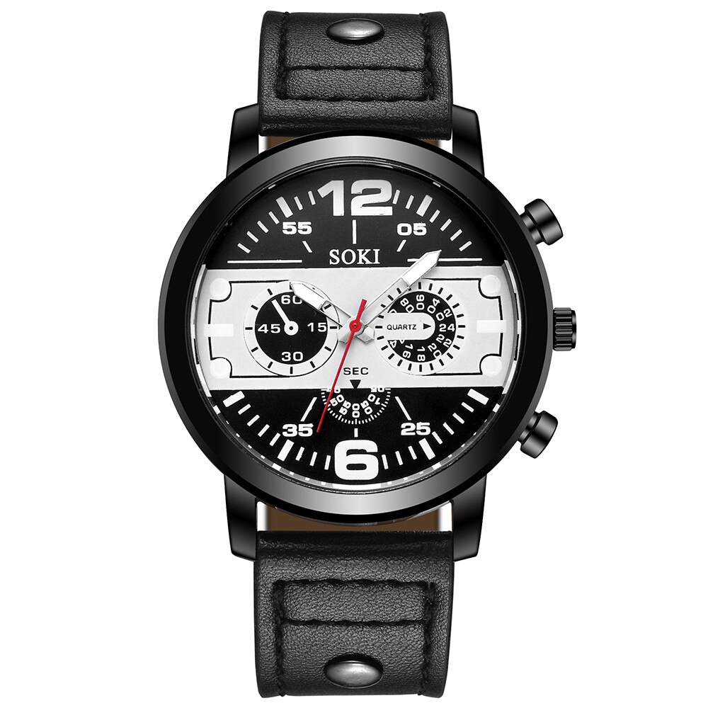 Paar Unisex Armband Lederen Band Analoge Vrouwen Heren Horloges Ronde Horloges Business Man Vrouw Quartz Reloj Uur #10: BK