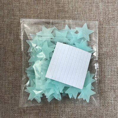 100pcs/set 3D Night Luminous Stars Moon Stickers Glow In The Dark Toys Childen of light Stickers for Kids Bedroom Decor: Blue