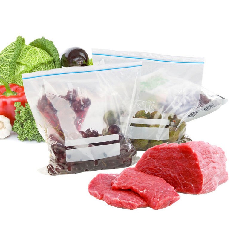 12/20PC lodówka przezroczysta samouszczelniająca świeża torba zamknięta gruba żywność świeża torba odporna na wilgoć szczelna torba