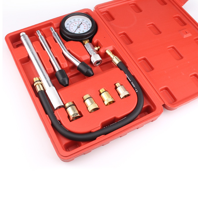 Motorcycle Pressure Gauge Adapter Compression Tester Kit Motor Auto Petrol Gas Engine Cylinder Pressure Gauge Tester