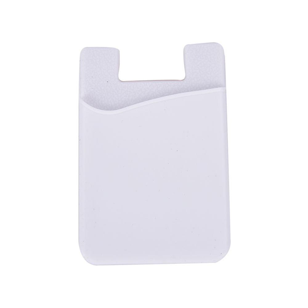 Mobile Phone Back Cards Holder Wallet Credit ID Card Pocket: White