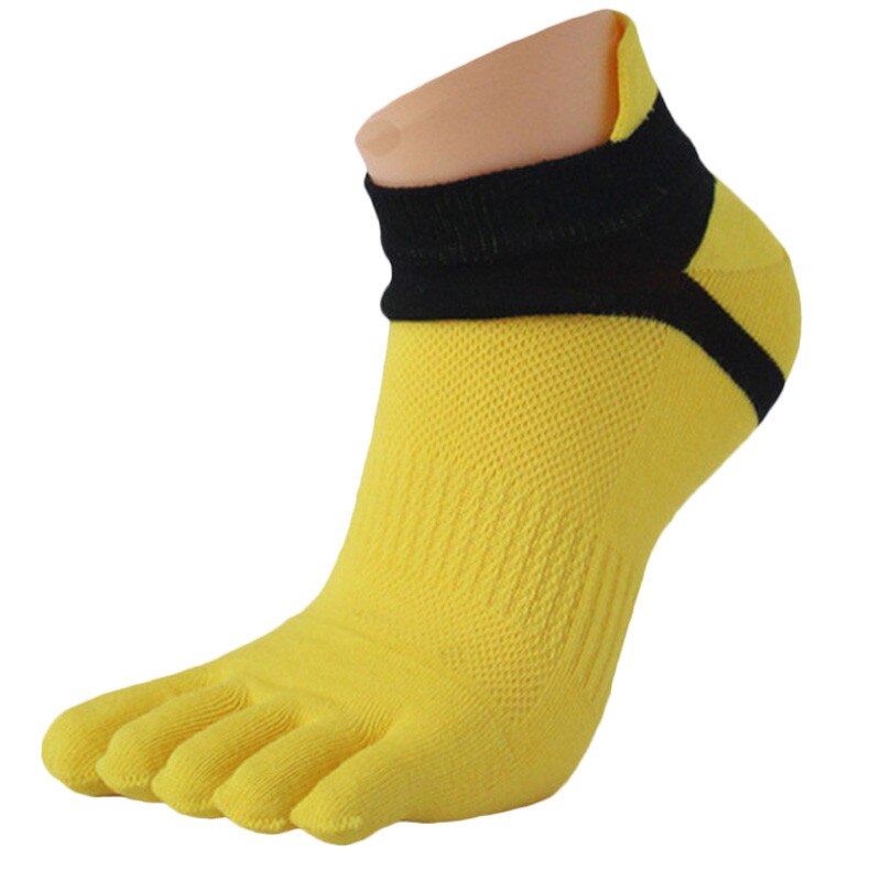 Five Finger Toe Socks Men Breathable Cotton no show Toe Socks 1 Pair Men Mesh Meias Running Five Finger Toe Socks /PY: yellow