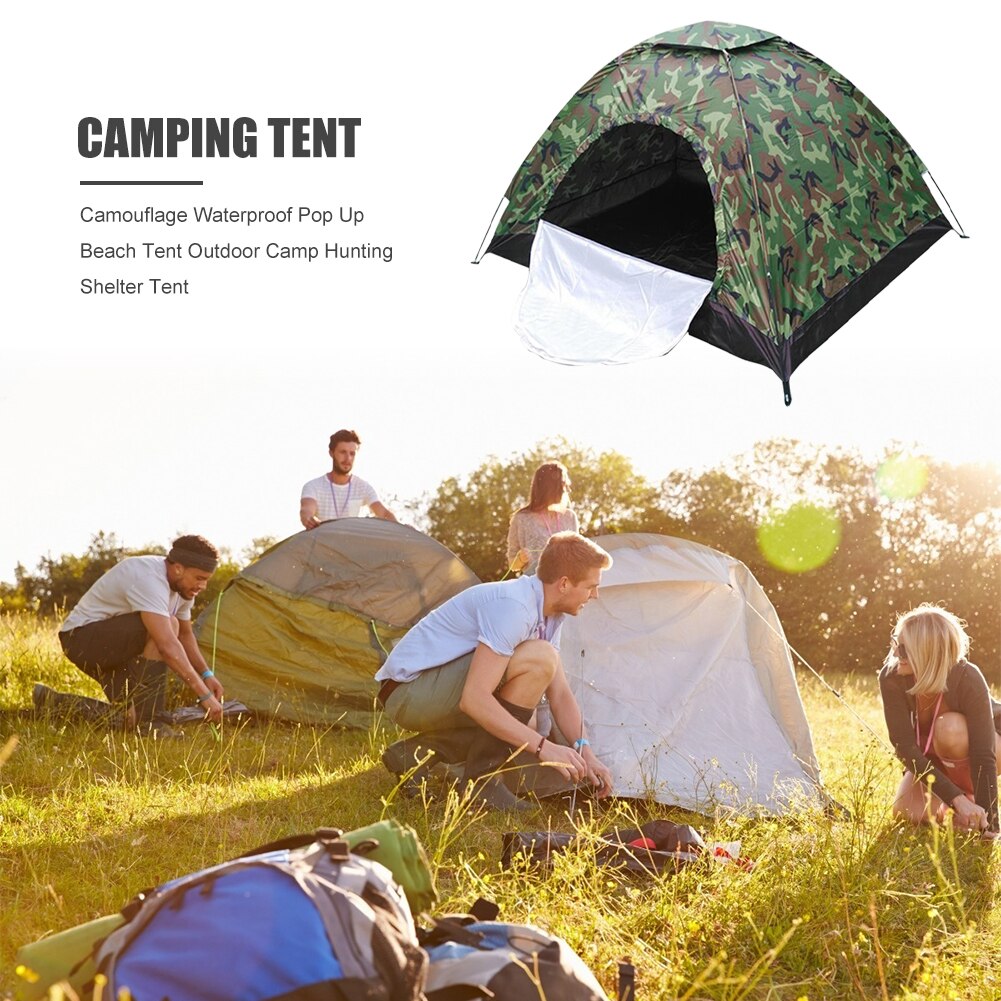 Waterproof Camouflage Pop Up Beach Tent Sunscreen Foldable Outdoor Camping Tent Shelter Hiking Beach Outdoor Big Tent