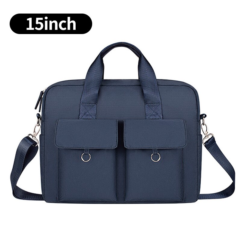 Unissex maleta à prova dunisex água náilon sacos do portátil ombro sólido crossbody saco bolsas de negócios documentos escritório saco de armazenamento xa776z: Blue 15.4inch