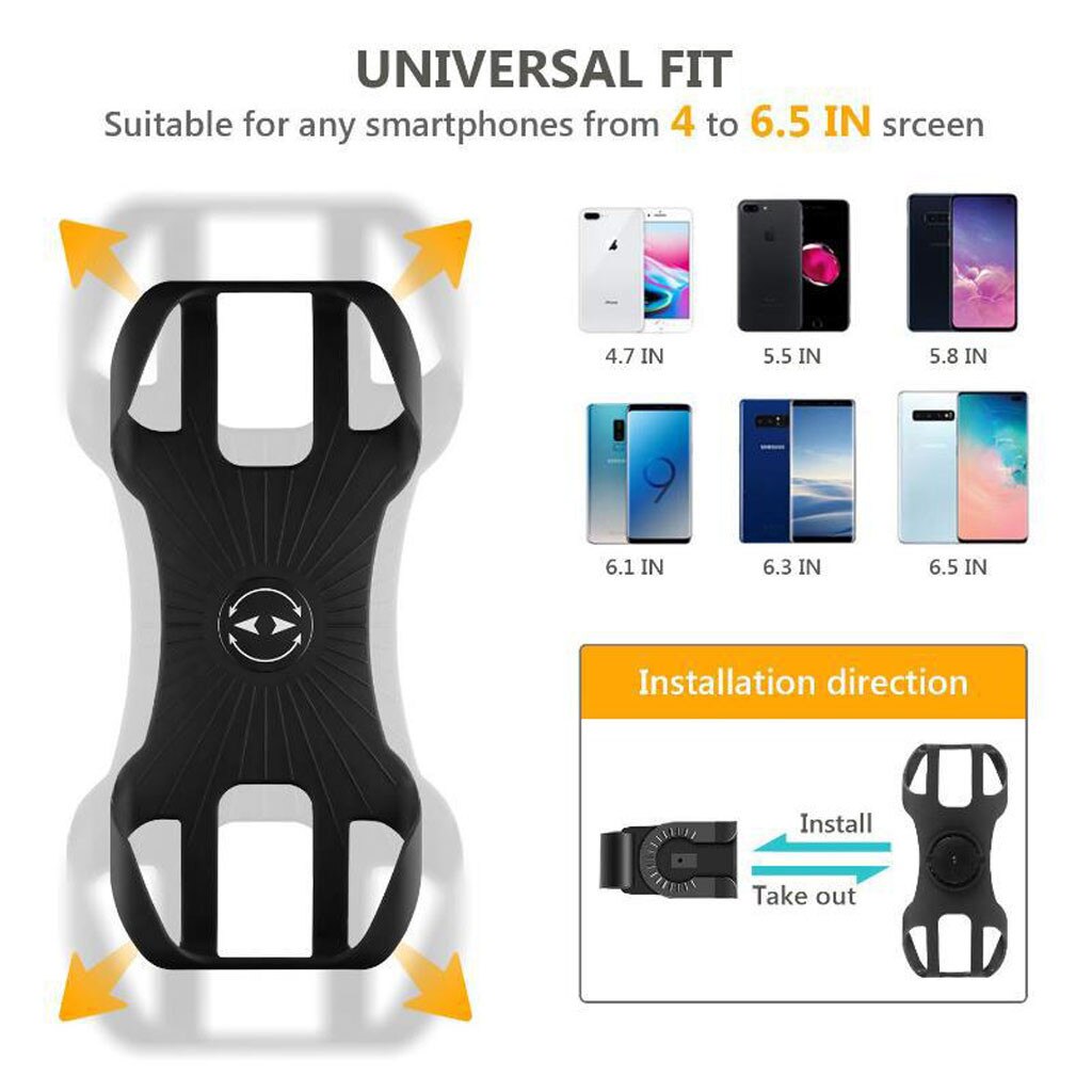 25#  silikone cykel telefon holder motorcykel til iphone 12 11 pro max 7 8 plus x xr xs mobiltelefon stativ gps klip hurtig montering